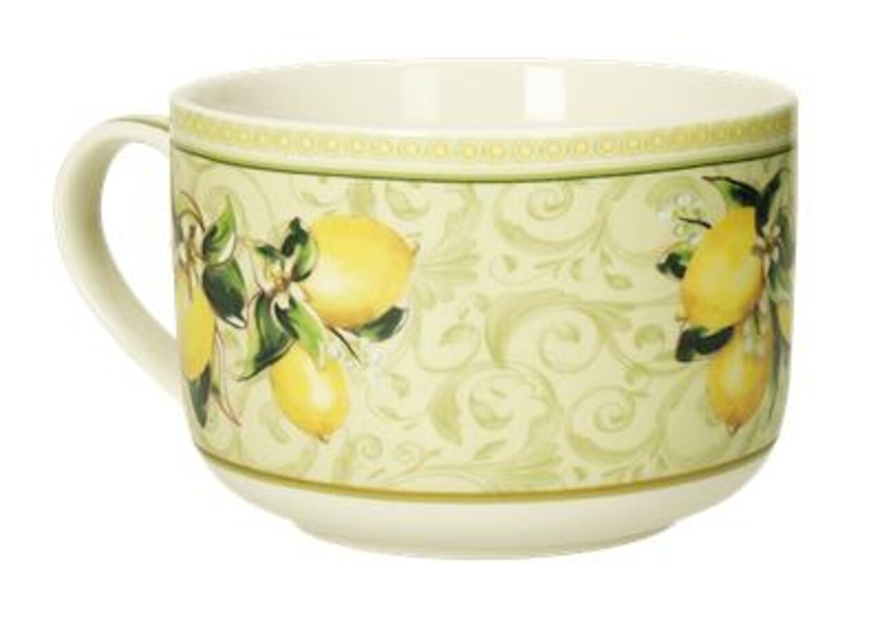 Cana mic dejun, Limoni v2, Brandani, D12.5x9 cm, 450 ml, portelan New Bone China - imagine 3